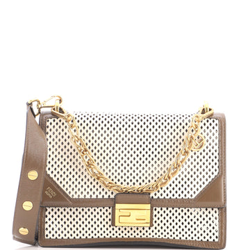 Fendi Kan U Shoulder Bag Perforated Leather Medium