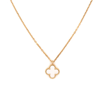 Van Cleef & Arpels Sweet Alhambra Pendant Necklace 18K Yellow Gold and Mother of Pearl