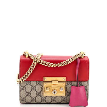 Gucci Padlock Shoulder Bag GG Coated Canvas and Leather Small