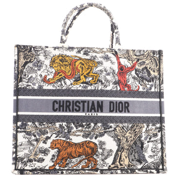 Christian Dior Book Tote Embroidered Canvas Large