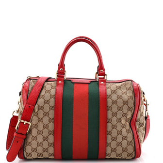 Gucci Vintage Web Boston Bag GG Canvas Medium