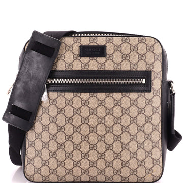 Gucci Front Zip Messenger GG Coated Canvas Medium