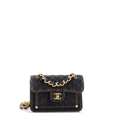 Chanel Double You CC Flap Bag Quilted Denim Medium