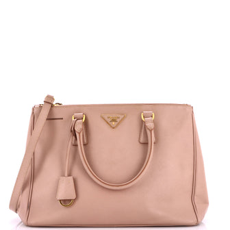 Prada Double Zip Lux Tote Saffiano Leather Medium
