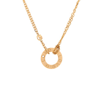 Cartier 2 Diamonds Love Pendant Necklace 18K Yellow Gold and Diamonds