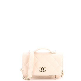 Chanel Business Affinity Flap Clutch with Chain Quilted Caviar