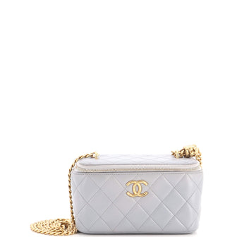Chanel All Slide Long Vanity Case with Chain Quilted Lambskin Small