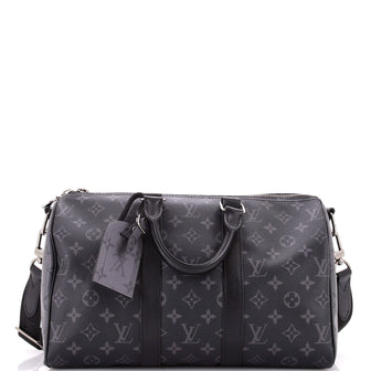 Louis Vuitton Keepall Bandouliere Bag Reverse Monogram Eclipse Canvas 35