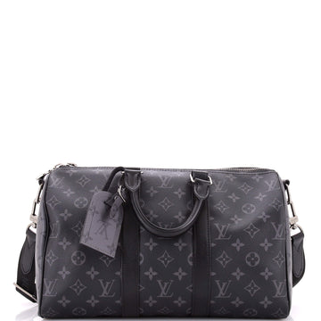 Louis Vuitton Keepall Bandouliere Bag Reverse Monogram Eclipse Canvas 35