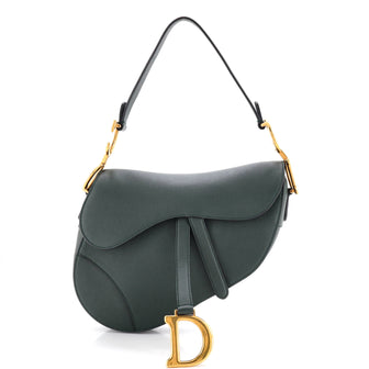 Christian Dior Saddle Handbag Leather Medium