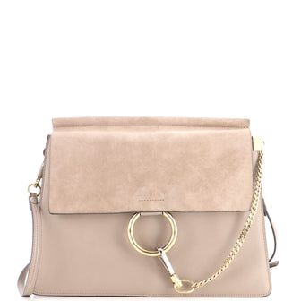 Chloe Faye Shoulder Bag Leather and Suede Medium