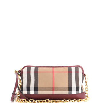Burberry Abingdon Convertible Clutch House Check Canvas Small
