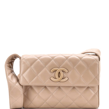 Chanel Vintage CC Flap Shoulder Bag Quilted Lambskin Small