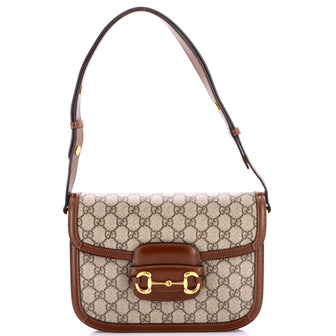 Gucci Horsebit 1955 Shoulder Bag GG Coated Canvas with Leather Small