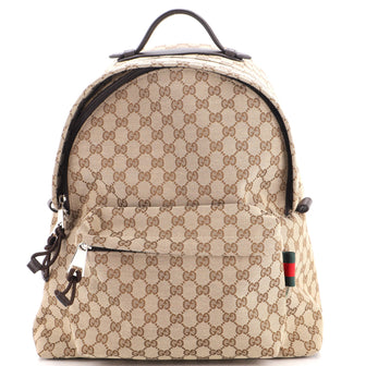 Gucci Zip Front Pocket Backpack GG Canvas Medium