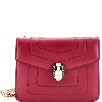 Bvlgari Serpenti Forever Square Shoulder Bag Leather Small
