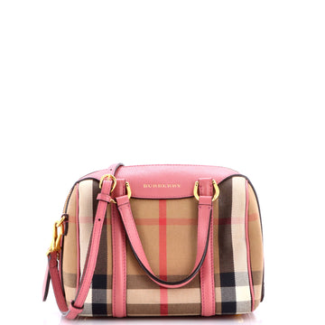 Burberry Alchester Convertible Satchel House Check Canvas Small