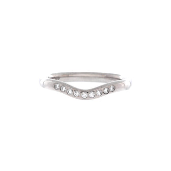 Tiffany & Co. Elsa Peretti Curved Wedding Band Ring Platinum with Diamonds