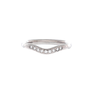 Tiffany & Co. Elsa Peretti Curved Wedding Band Ring Platinum with Diamonds