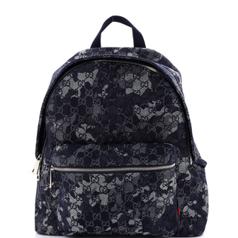 Gucci Zip Front Pocket Backpack Camouflage GG Denim