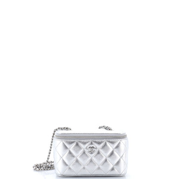 Chanel Classic Vanity Case with Chain Quilted Caviar Small