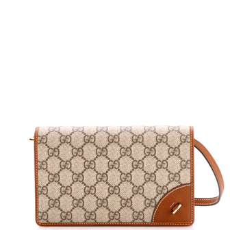 Gucci Emblem Wallet on Strap GG Coated Canvas