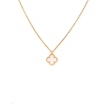 Van Cleef & Arpels Sweet Alhambra Pendant Necklace 18K Yellow Gold and Mother of Pearl