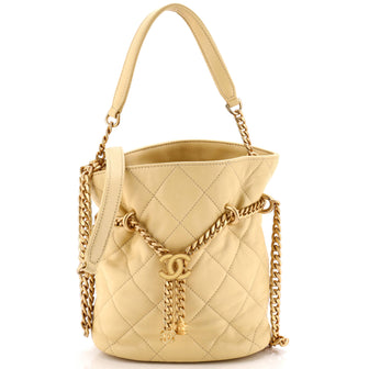 Chanel Pending CC Drawstring Bucket Bag Quilted Lambskin Small