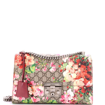 Gucci Padlock Shoulder Bag Blooms Print GG Coated Canvas Medium