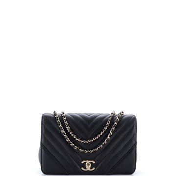 Chanel Statement Flap Bag Chevron Calfskin Small