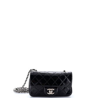 Chanel Classic Single Flap Bag Quilted Patent Extra Mini