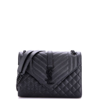 Saint Laurent Classic Monogram Envelope Satchel Mixed Matelasse Leather Medium