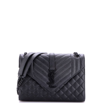 Saint Laurent Classic Monogram Envelope Satchel Mixed Matelasse Leather Medium