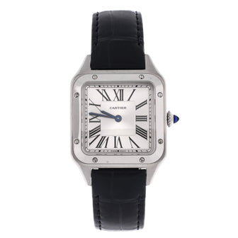 Cartier Santos Dumont Quartz Watch Stainless Steel and Alligator 27