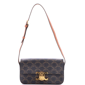 Celine Triomphe East-West Shoulder Bag Triomphe Coated Canvas