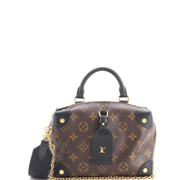 Louis Vuitton Petite Malle Souple Handbag Monogram Canvas with Leather