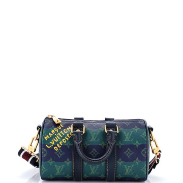 Louis Vuitton Keepall Bandouliere Bag Limited Edition Marque Deposee Stripes Monogram Heritage Canvas 25