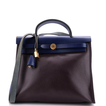 Hermes Herbag Zip Berline Vache Canvas and Leather 31
