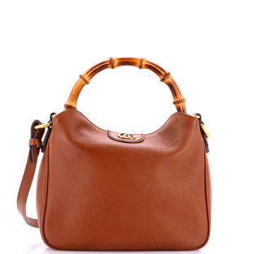 Gucci Diana NM Bamboo Shoulder Bag Leather Small
