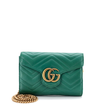 Gucci GG Marmont Chain Wallet Matelasse Leather Mini