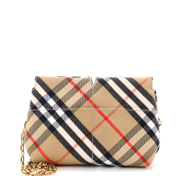 Burberry Snip Chain Clutch House Check Canvas Small