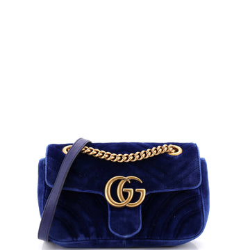 Gucci GG Marmont Flap Bag Matelasse Velvet Mini