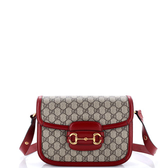 Gucci Horsebit 1955 Shoulder Bag GG Coated Canvas with Leather Small