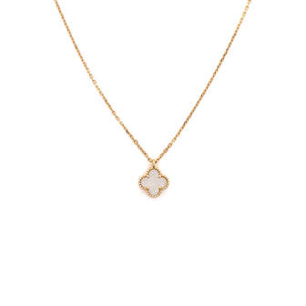Van Cleef & Arpels Sweet Alhambra Pendant Necklace 18K Yellow Gold and Mother of Pearl