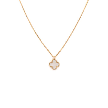 Van Cleef & Arpels Sweet Alhambra Pendant Necklace 18K Yellow Gold and Mother of Pearl