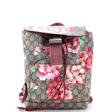 Gucci Buckle Backpack Blooms Print GG Coated Canvas Small