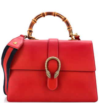 Gucci Dionysus Bamboo Top Handle Bag Leather Large