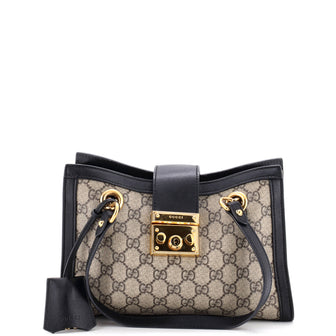 Gucci Padlock Chain Tote GG Coated Canvas with Leather Small
