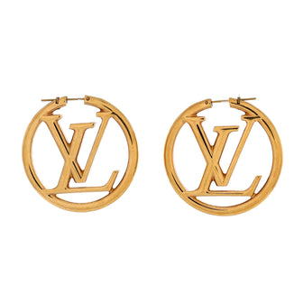 Louis Vuitton Louise Hoop Earrings Metal with Faux Pearls GM