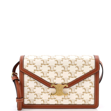 Celine Enveloppe Wallet on Strap Triomphe Coated Canvas